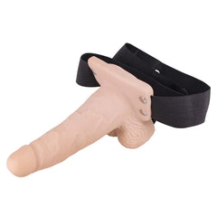ERECTION ASSISTANT HOLLOW STRAP-ON 6" VIBRATING-WHITE