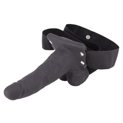 ERECTION ASSISTANT HOLLOW STRAP-ON 6" VIBRATING-BLACK