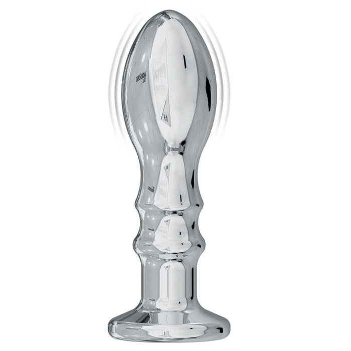 ASS-SATION REMOTE VIBRATING METAL ANAL PLEASER-SILVER