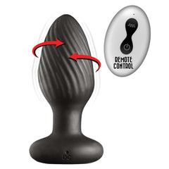 ASS-SATION REMOTE VIBRATING & ROTATING ANAL PLUG-BLACK