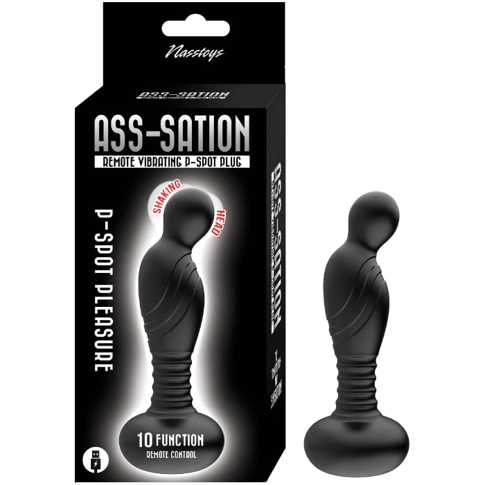 ASS-SATION REMOTE VIBRATING P-SPOT PLUG-BLACK