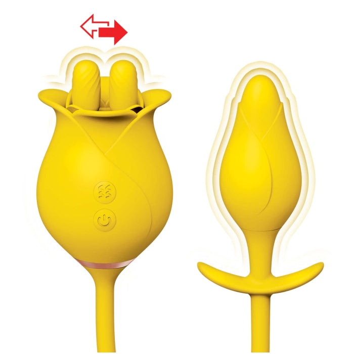 CLIT-TASTIC TULIP FINGER MASSAGER & PLEASURE PLUG-YELLOW