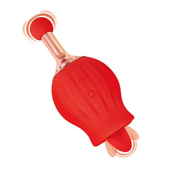CLIT-TASTIC ROSE BUD DUAL MASSAGER-RED