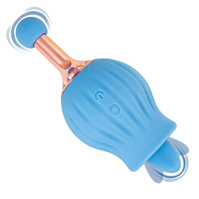 CLIT-TASTIC ROSE BUD DUAL MASSAGER-BLUE