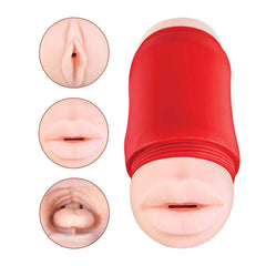 DELITE TWO WAYS MOUTH & VAGINA-WHTE