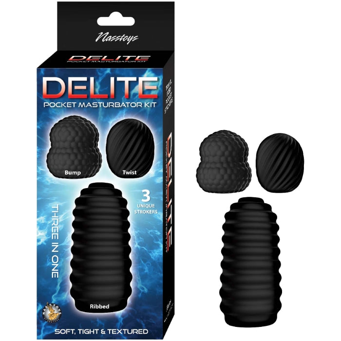 DELITE POCKET MASTURBATOR KIT-BLACK