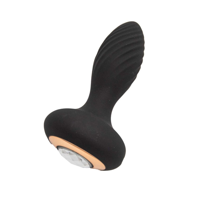 GODDESS DIAMOND VIBRATING PLUG-BLACK