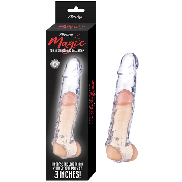 MAGIC PENIS EXTENDER & BALL STRAP 6.5? - CLEAR