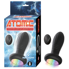 ANAL PLUG BLK ATOMIC THRUSTING LIGHT-UP TWISTER PLUG