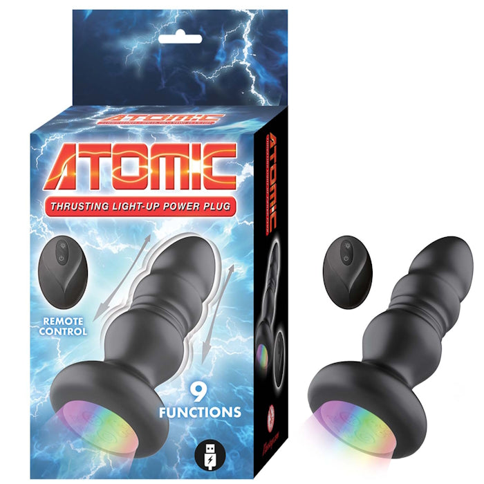 ANAL PLUG BLK ATOMIC THRUSTING LIGHT-UP POWER PLUG