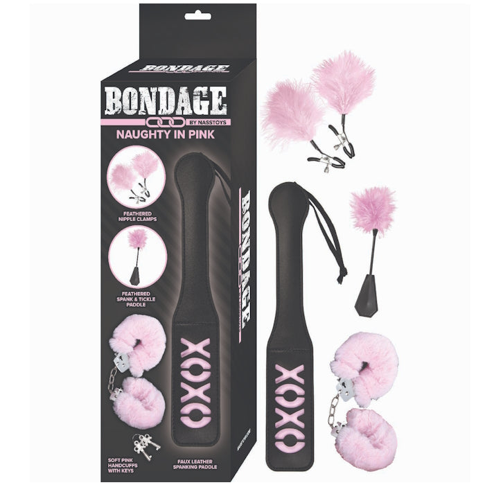 BONDAGE BY NASSTOYS NAUGHTY IN PINK - BLACK & PINK