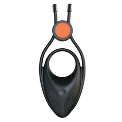 COCKPOWER VIBRATING RING W/ADJUSTABLE COCK TIE - BLACK