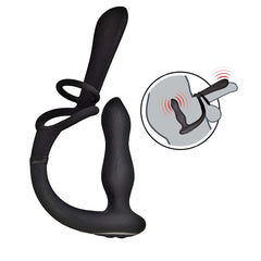 ENHANCER VIBRO PLUG & PENIS SHEATH - BLACK