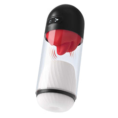 DELITE MASTURBATOR WITH TONGUE ACTION - WHITE