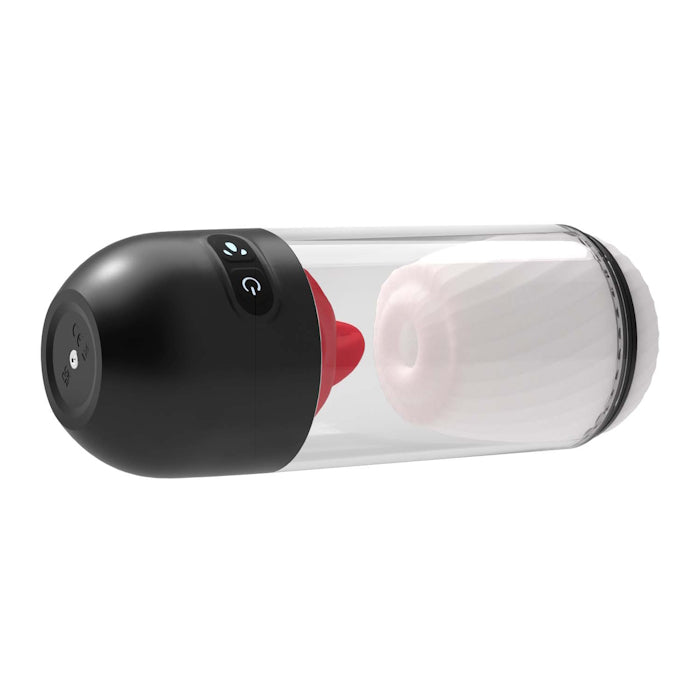 DELITE MASTURBATOR WITH TONGUE ACTION - WHITE