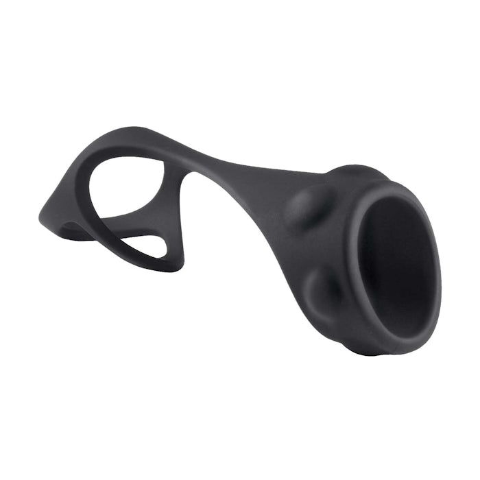 ENHANCER TEXTURED COCK STRAP & BALL STRETCHER - BLACK