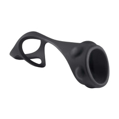 ENHANCER TEXTURED COCK STRAP & BALL STRETCHER - BLACK