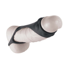 ENHANCER TEXTURED COCK STRAP & BALL STRETCHER - BLACK
