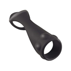 ENHANCER TEXTURED COCK STRAP & BALL STRETCHER - BLACK