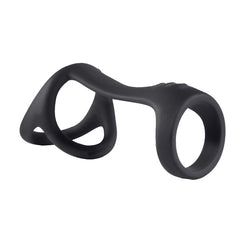 MAGIC RIDGED COCK STRAP & BALL STRETCHER - BLACK