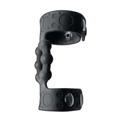 MAGIC BEADED COCK RING & ADJUSTABLE BALL STRAPS - BLACK