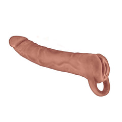 THE GREAT EXTENDER 2 IN 1 7" EXTENDER & MASTURBATOR BROWN