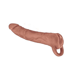 THE GREAT EXTENDER 2 IN 1 8" EXTENDER & MASTURBATOR BROWN