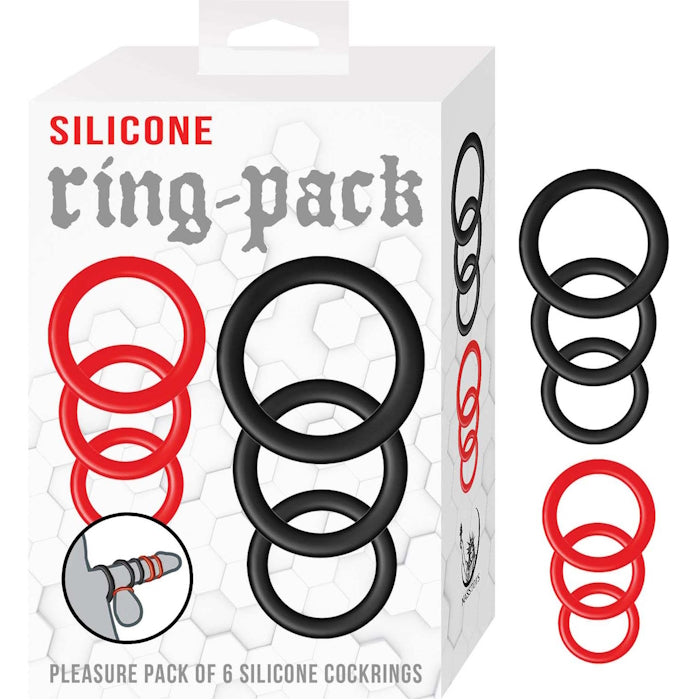 SILICONE RING PACK RED & BLACK