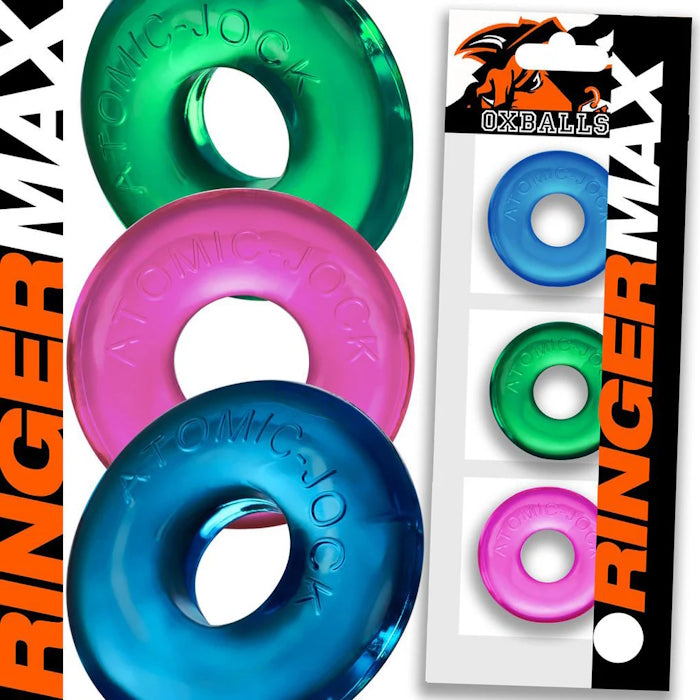 NEON RINGER MAX RINGS PLUS TPR 3PC SET