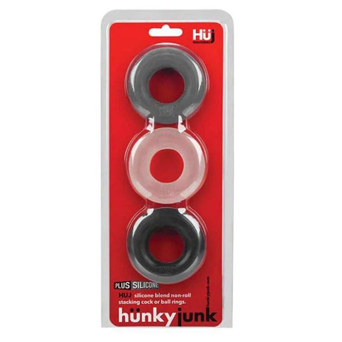HUNKY JUNK STACKING BALLS COCK RINGS 3PC