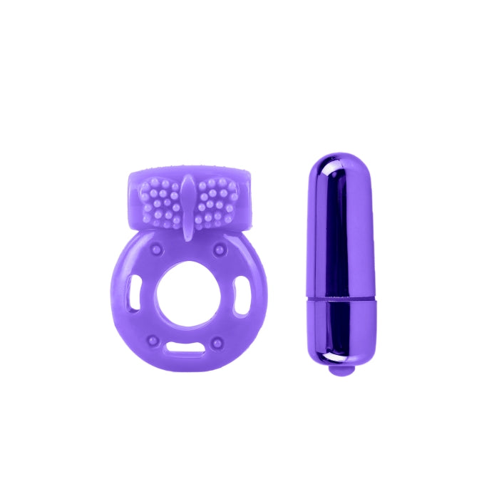 NEON VIBRATING COUPLES KIT - PURPLE