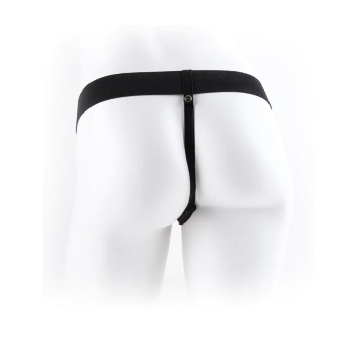 FF SERIES 7" HOLLOW STRAP-ON WITH BALLS - LIGHT/BLACK