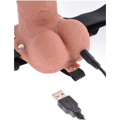FETISH FANTASY SERIES 7" HOLLOW STRAP-ON WITH REMOTE