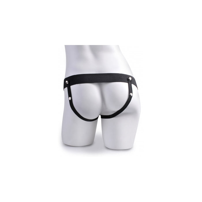 FF 8" HOLLOW RECHARGEABLE STRAP-ON WITH REMOTE - BROWN