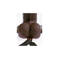 FF 8" HOLLOW RECHARGEABLE STRAP-ON WITH REMOTE - BROWN