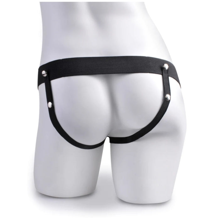 FF SERIES 6" HOLLOW STRAP-ON WITH REMOTE - LIGHT/BLACK