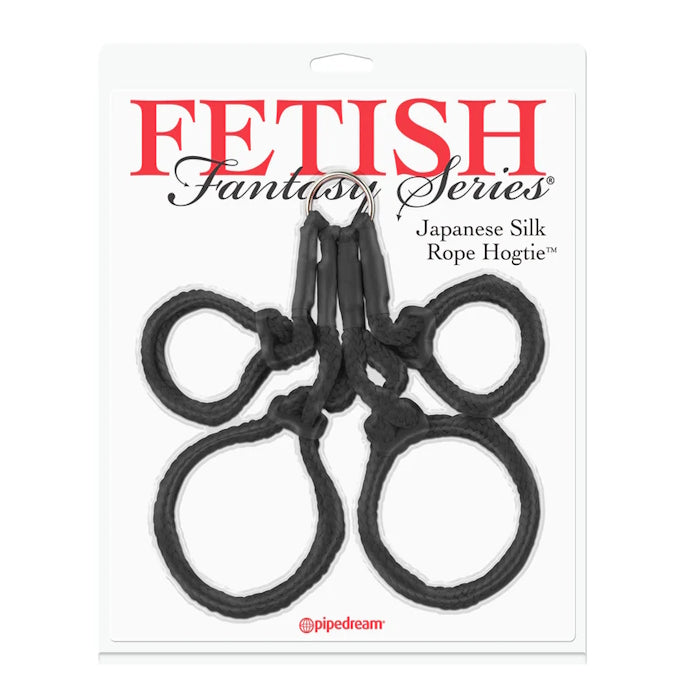 FETISH FANTASY SERIES - JAPANESE SILK ROPE HOGTIE - BLACK