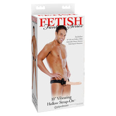 FFS 10" VIBE HOLLOW STRAP-ON - LIGHT/BLACK