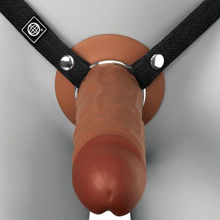 FANTASY X-TENSIONS ELITE DUAL DENSITY HOLLOW STRAP-ON - BROWN