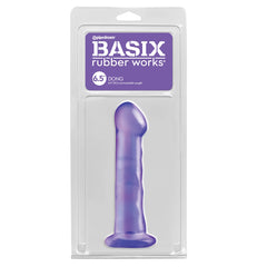 DILDO W/ SUCTION CUP 6.5" PURPLE BASIX RUBBER WORKS