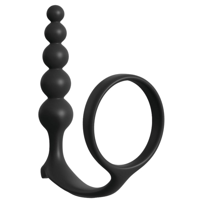 AFC ASS-GASM COCKRING ANAL BEADS - BLACK 10.5"