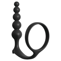 AFC ASS-GASM COCKRING ANAL BEADS - BLACK 10.5"