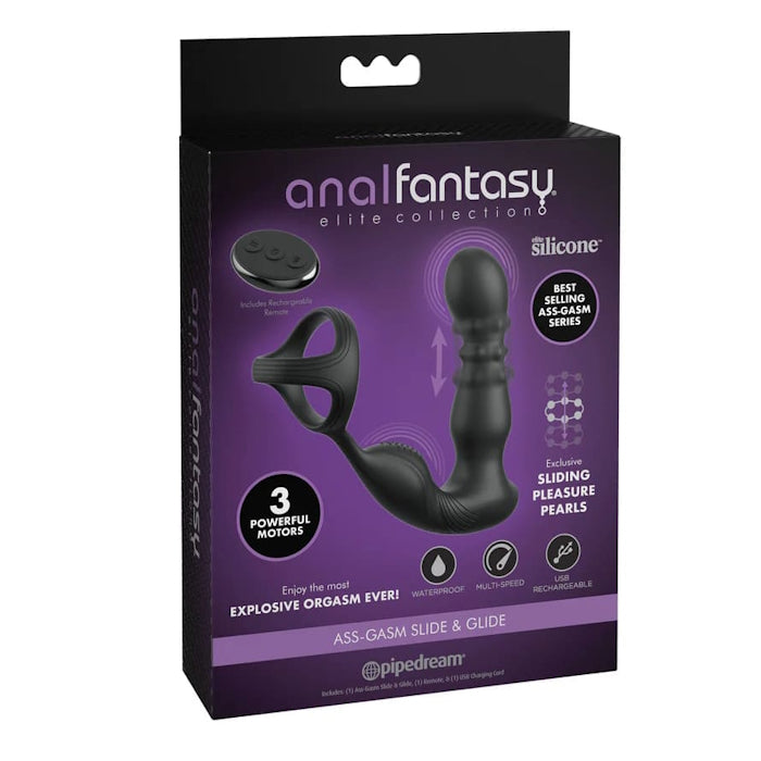 ANAL PLUG ASS-GASM SLIDE & GLIDE BLACK ANAL FANTASY EL