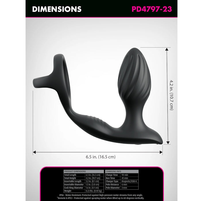 ANAL FANTASY ELITE P-SPOT ASS-GASM GRO-MILK PRO - BLACK