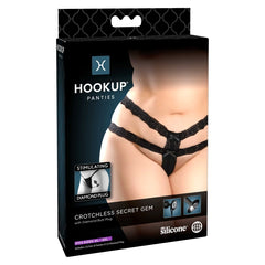 * 5% OFF! * HOOKUP PANTIES CROTCHLESS SECRET GEM - FITS XL-XXL