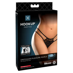 * 5% OFF! * HOOKUP PANTIES CROTCHLESS PLEASURE PEARLS - FITS S-L