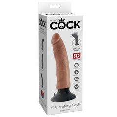 KING COCK 7" VIBE DILDO TAN