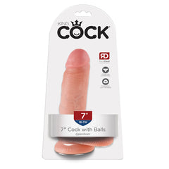 DILDO W/ BALLS 7" LIGHT KING COCK