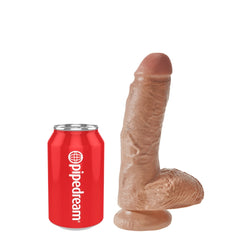 DILDO W/ BALLS 8" TAN KING COCK