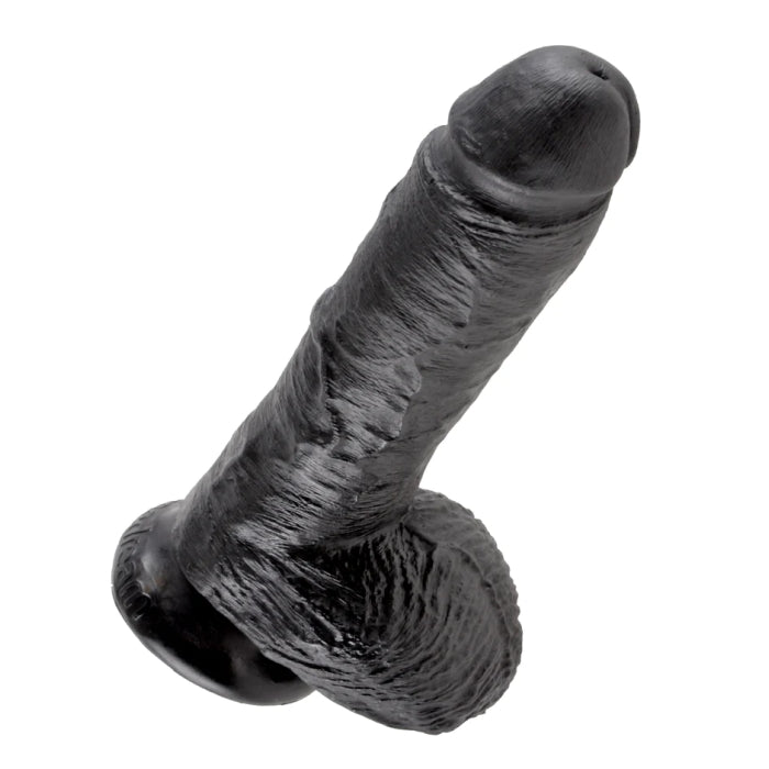 KING COCK 8" COCK W/ BALLS - BLACK